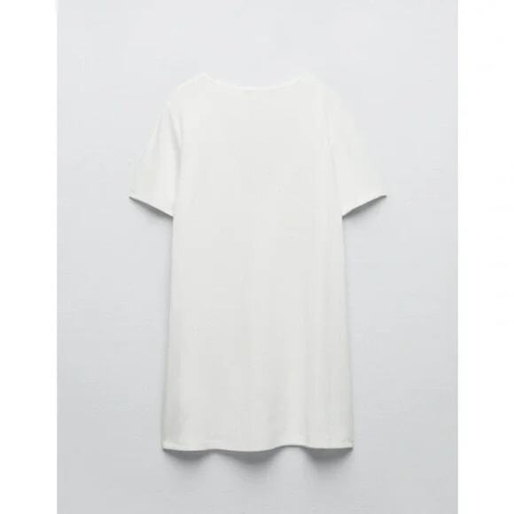 NWT - ZARA Women’s Ribbed Button Up Longline T Shirt / Tunic - Picture 3 of 4